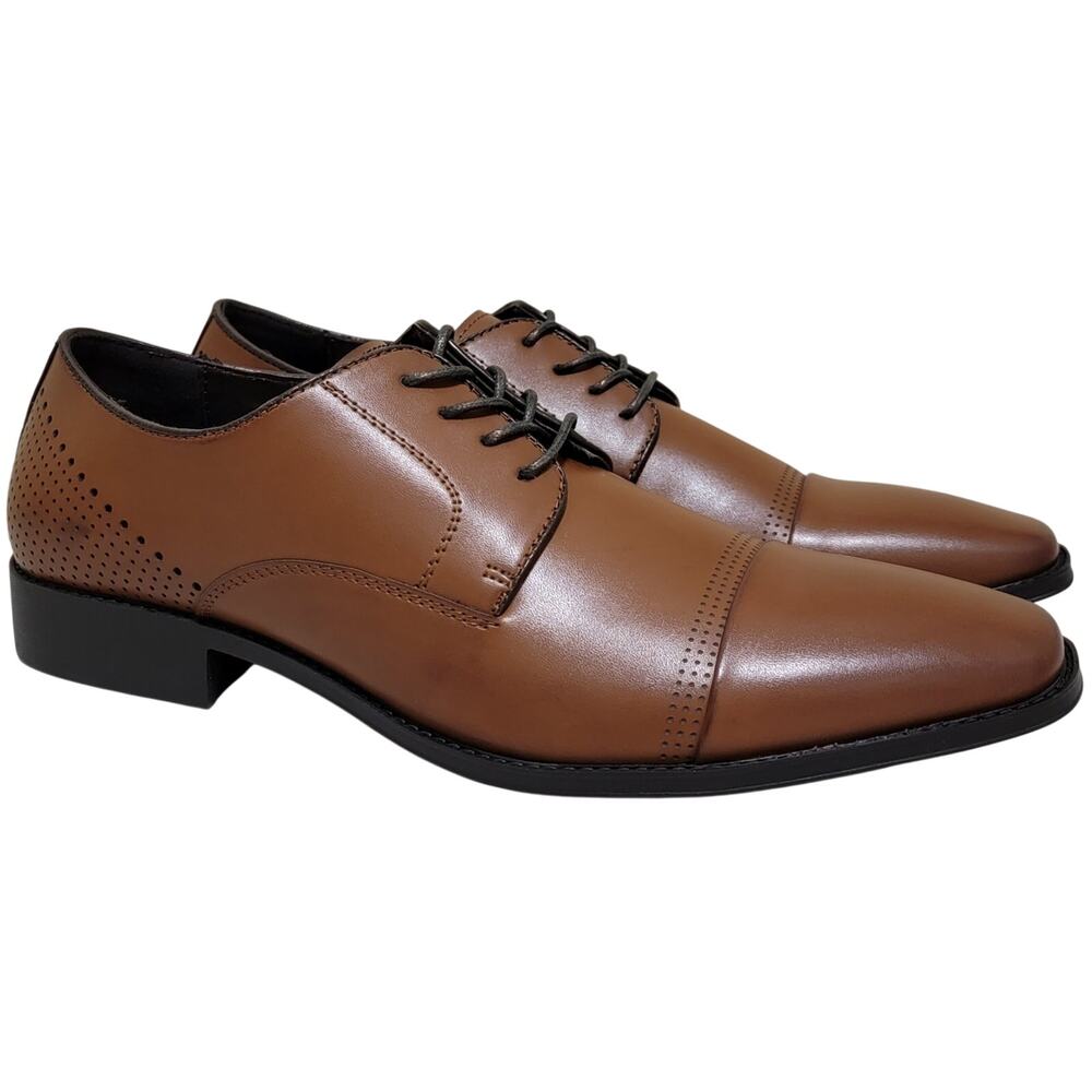 Unlisted Kenneth Cole Men Lesson Plan Cap Toe Derby Oxfords Size US 8M Cognac